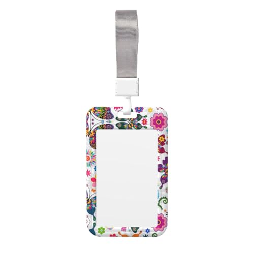 Kartenhalter mit Frühlingsblumen-Schmetterling, strapazierfähiges ABS-Material, doppelseitiger Volldruck, Umhängeband im Lieferumfang enthalten, ideal für Arbeit und Veranstaltungen Kartenhalter mit Frühlingsblumen-Schmetterling, strapazierfähiges ABS-Material, doppelseitiger Volldruck, Umhängeband im Lieferumfang enthalten, ideal für Arbeit und Veranstaltungen von HYSDPUZK