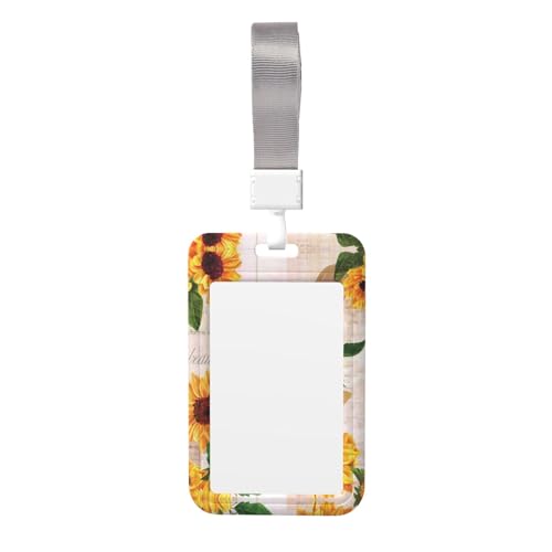 Kartenhalter mit Sonnenblumenmotiv, strapazierfähiges ABS-Material, doppelseitiger Volldruck, Umhängeband im Lieferumfang enthalten, ideal für Arbeit und Veranstaltungen Kartenhalter mit Sonnenblumenmotiv, strapazierfähiges ABS-Material, doppelseitiger Volldruck, Umhängeband im Lieferumfang enthalten, ideal für Arbeit und Veranstaltungen von HYSDPUZK