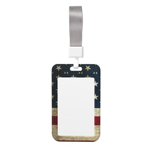 Kartenhalter mit amerikanischer Flagge, strapazierfähiges ABS-Material, doppelseitiger Volldruck, Umhängeband, ideal für Arbeit und Veranstaltungen Kartenhalter mit amerikanischer Flagge, strapazierfähiges ABS-Material, doppelseitiger Volldruck, Umhängeband, ideal für Arbeit und Veranstaltungen von HYSDPUZK