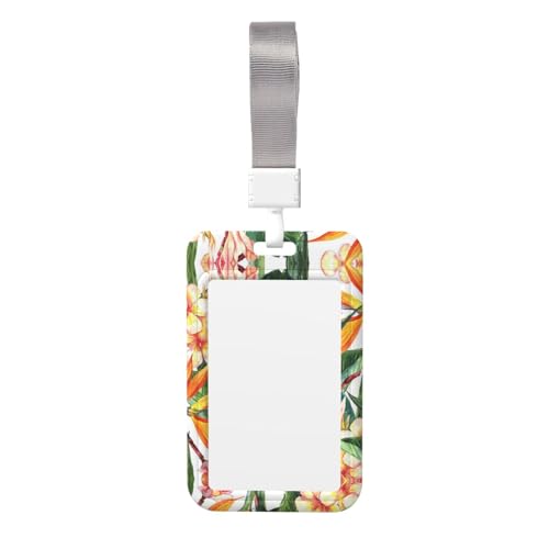 Kartenhalter mit bunten Blumen – strapazierfähiges ABS-Material, doppelseitiger Volldruck, Umhängeband im Lieferumfang enthalten, ideal für Arbeit und Veranstaltungen von HYSDPUZK