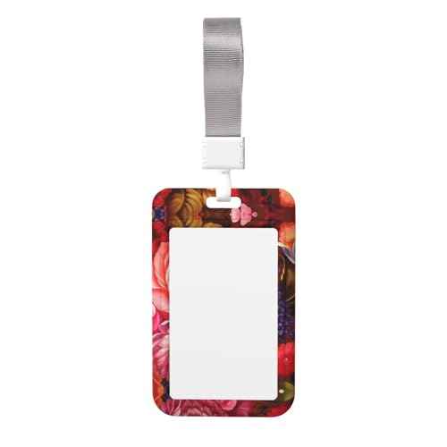 Kartenhalter mit schönem Blumenmotiv, strapazierfähiges ABS-Material, doppelseitiger Volldruck, Umhängeband, ideal für Arbeit und Veranstaltungen, Rot Kartenhalter mit schönem Blumenmotiv, strapazierfähiges ABS-Material, doppelseitiger Volldruck, Umhängeband, ideal für Arbeit und Veranstaltungen, Rot von HYSDPUZK