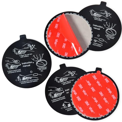 HYSHIKRA Armaturenbrett-Montagehalterung, 78 mm, selbstklebende Scheibe für Saugnapf, Autoradio-Halterung, Disc und Windschutzscheibe, Dashcam (5er-Pack) von HYSHIKRA