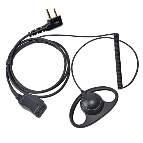 HYSHIKRA D-Form Kopfhörer Headset Kompatibel mit Midland G7 pro G8 G9 pro M24 M24 Plus M48 M99 G6 XT G7 XTR | Security Softair (1, D-förmig) von HYSHIKRA