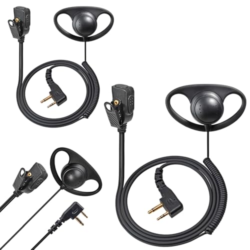 HYSHIKRA D-Form Kopfhörer Headset Kompatibel mit Midland G7 pro G8 G9 pro M24 M24 Plus M48 M99 G6 XT G7 XTR | Security Softair (2, D-förmig) von HYSHIKRA