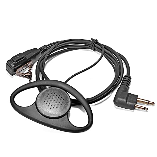 HYSHIKRA D-Form Ohrhörer Mikrofon mit PTT-Headset, kompatibel mit Motorola CP040 CP200 GP300, CLS1110, CLS1410 2-poliges Radio (1 Stück) von HYSHIKRA
