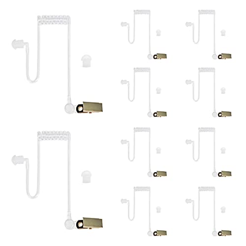 HYSHIKRA Ersatz-Audioschlauch mit verdeckter akustischer Luftspule, kompatibel mit Retevis Motorola Kenwood Baofeng Walkie Talkie, mit Clip, Sicherheits-Ohrhörer-Kopfhörer (Transparent, 10 Stück) von HYSHIKRA