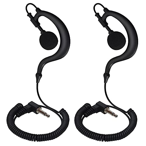 HYSHIKRA G-Form Ohrhaken Kopfhörer -3,5mm Klinke - One Ear - Kopfhörer Headset für Funkgeräte (2 Stück) von HYSHIKRA