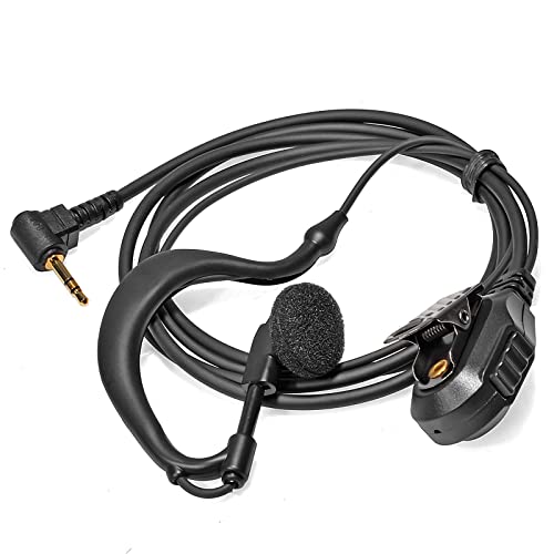 HYSHIKRA Kopfhörer in G-Form 2,5 mm mit Mikrofon und 1 Pin Walkie Talkie Pingring kompatibel mit Motorola TLKR T60 T61 T62 Extreme Hunter HYT TC-320 2-Wege-Radio (1 Stück) von HYSHIKRA