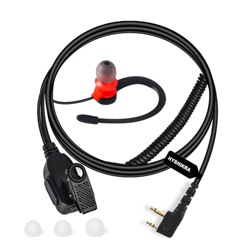 HYSHIKRA Leichter Funk-Ohrhörer, G-Form, Sicherheits-Headset Kompatibel mit Midland G7 pro G8 G9 pro M24 M24 Plus M48 M99 G6 XT G7 XTR | Security Softair (RED G-förmig, 1) von HYSHIKRA