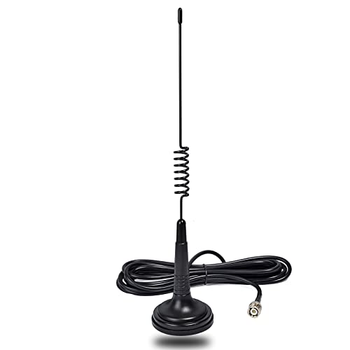 HYSHIKRA Magnetische Antenne, 27 MHz, CB-Antenne mit 6,9 cm Magnetbefestigung, 4 m RG58-Kabel für Cobra Uniden Midland Präsident Randy Transceiver (BNC-Stecker) von HYSHIKRA