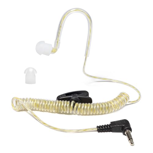 HYSHIKRA Ohrhörer Schallschlauch One Ear Listen Only Kopfhörer mit symmetrischer Armatur - transparent- inkl. Halteclip (1 Pack Inklusive 1 Ersatzohrstöpsel) von HYSHIKRA
