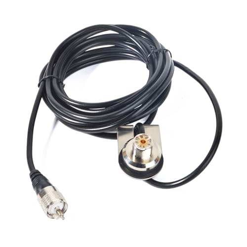 HYSHIKRA Universal Radio Mount SO239(UHF-Female) auf PL259(UHF-Male) mit 4M(13.1ft) RG58 Koaxialkabel für Handheld Cb Radio/Fahrzeug/Automobilfunk von HYSHIKRA