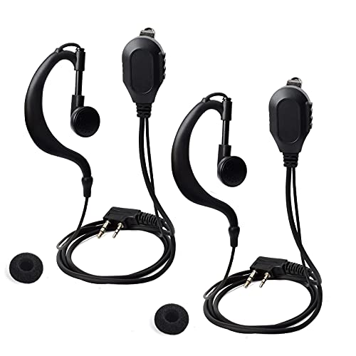HYSHIKRA Walkie-Talkie in G-Form mit Mikrofon G Kopfhörer Anhänger kompatibel mit Baofeng UV-5R BF-888S Kenwood Two Way Radio (2 Stück) von HYSHIKRA