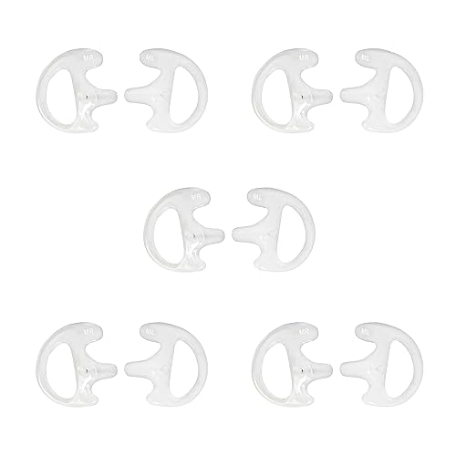HYSHIKRA Weiche Ersatz-Ohrhörer, Ohrhörer, Air-Akustik-Headset, Ohrstöpsel für Walkie-Talkie-Spulenrohr, Audio-Kits, 5 Paar (Weiß, Mittel) von HYSHIKRA