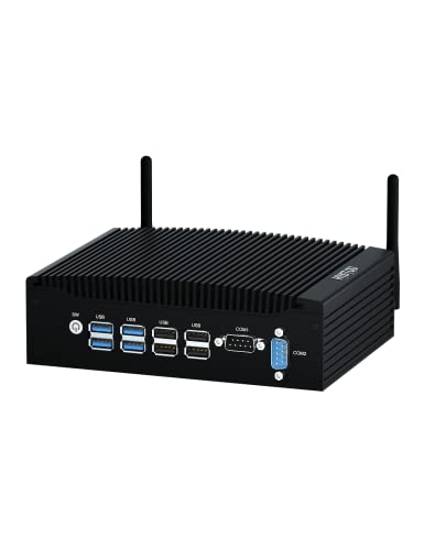 HYSTOU Mini PC lüfterlos i5 7300U, 16GB DDR4 128GB M.2 SSD 2 Kerne 4 Thread Desktop Computer Windows 10 Pro, Doppeldisplay, Dual Band WiFi Mini Computer, SIM Steckplatz, automatisches Einschalten von HYSTOU