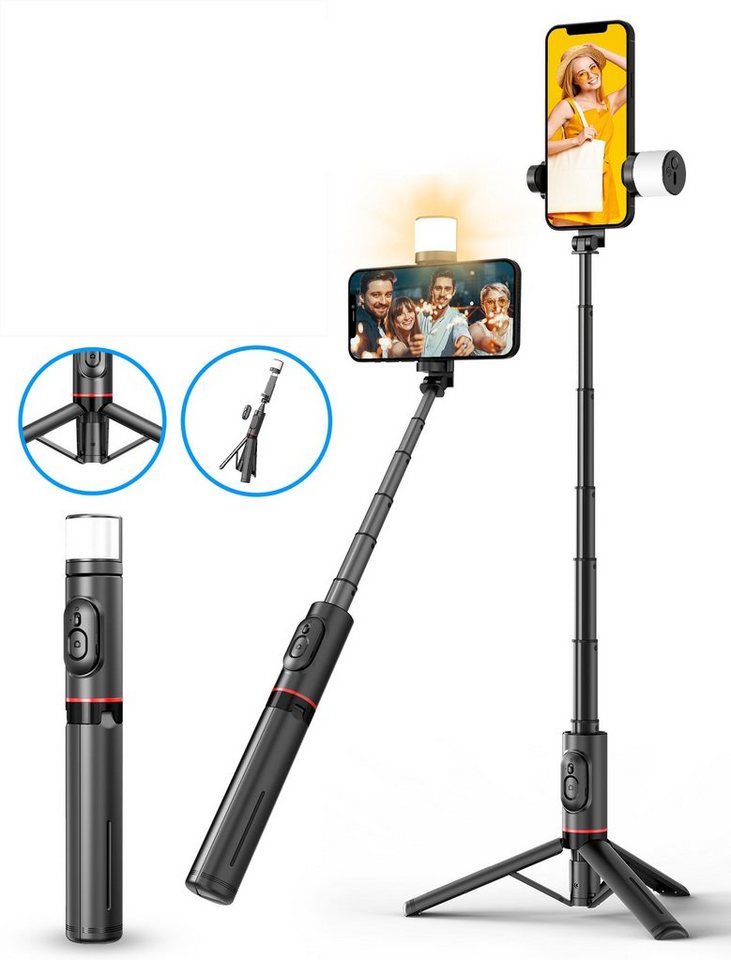 HYTIREBY Bluetooth Selfie-Stick, mit Stativ Fernbedienung, Handyhalter Selfiestick von HYTIREBY