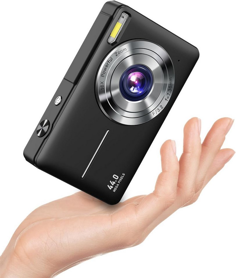 HYTIREBY Digitalkamera 1080P FHD Fotokamera 44MP Fotoapparat 16X Digitalzoom Kompaktkamera (44 MP, für Kinder Teenager Senioren Anfänger) von HYTIREBY