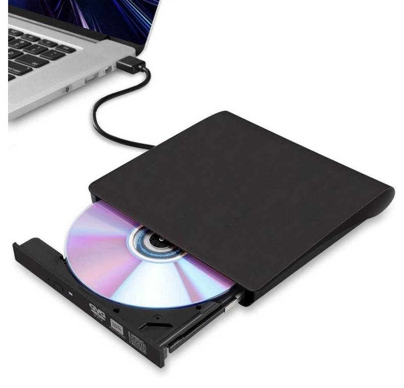 HYTIREBY Externes CD Laufwerk, USB 3.0 & Typ C CD DVD RW Brenner DVD-Brenner (USB 2.0, Type-C) von HYTIREBY