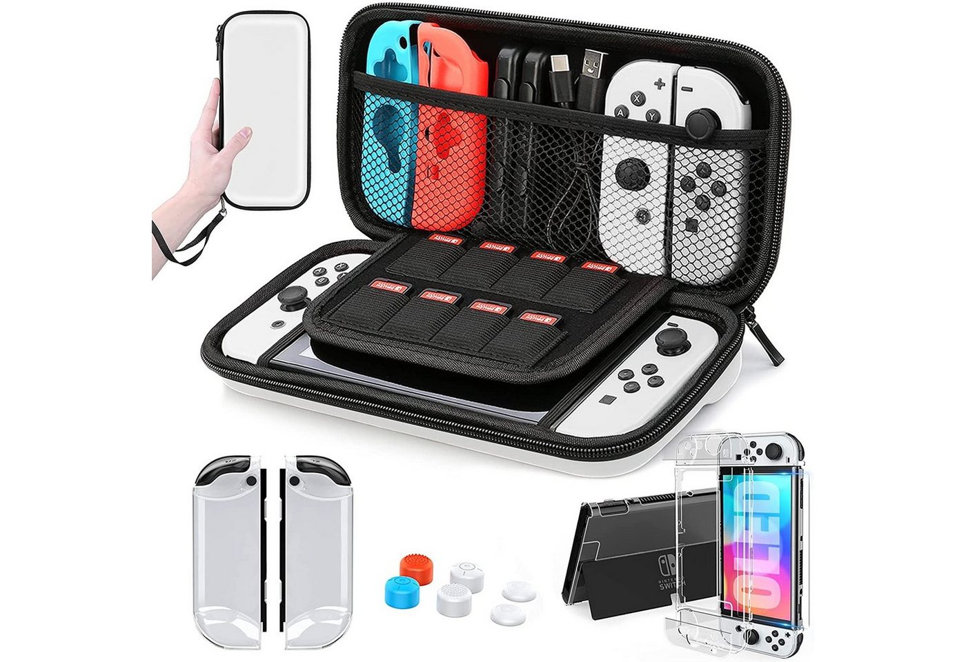 HYTIREBY Nintendo-Schutzhülle Tasche für Switch OLED, Wasserdicht Tragetasche, Kompatibel mit Nintendo Switch OLED, Weiß von HYTIREBY