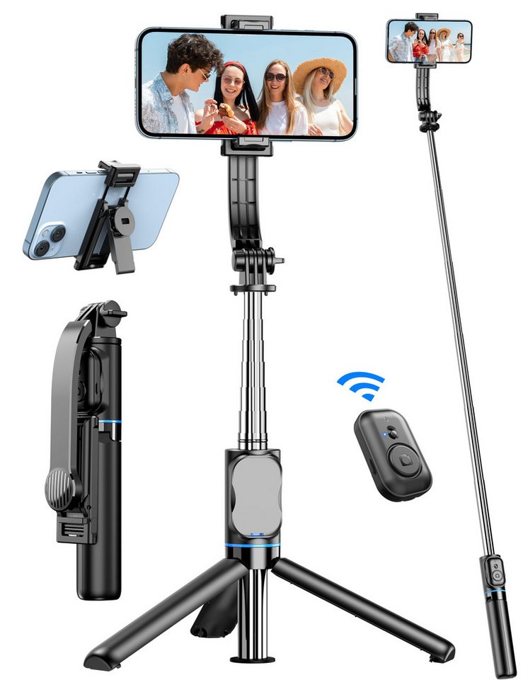 HYTIREBY Selfie Stick Stativ, 106cm Handy Stativ Erweiterbar Selfiestick (Für Smartphone 360° Drehbar Kompatibel mit iPhone, Android) von HYTIREBY