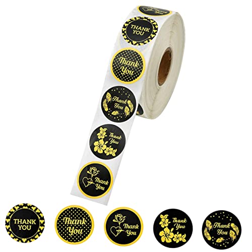 HYTROVE 1Roll Danke Aufkleber paketaufkleber alphabet sticker beschriftungsschilder registerkarten geschenkeaufkleber Aufkleber-Etiketten golden Grad Abschlussaufkleber Aufkleber verpacken von HYTROVE