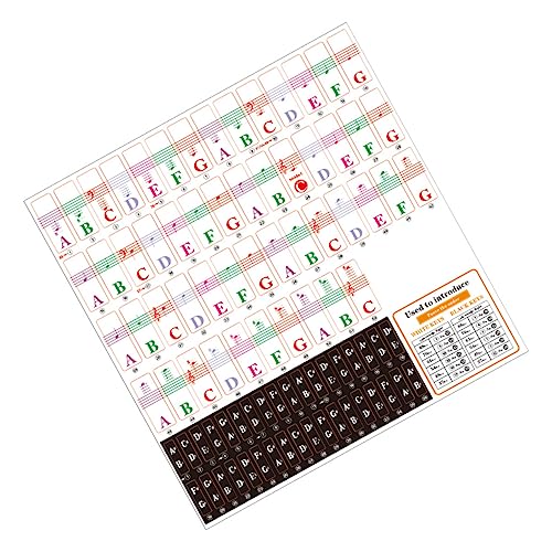 HYTROVE 1Satz Klavier Aufkleber für Tasten Transparent und Abnehmbar Lehrzubehör für Klavierlehrer und Anfänger das Notenlernen und Einfach Anzubringen HYTROVE 1Satz Klavier Aufkleber für Tasten Transparent und Abnehmbar Lehrzubehör für Klavierlehrer und Anfänger das Notenlernen und Einfach Anzubringen von HYTROVE