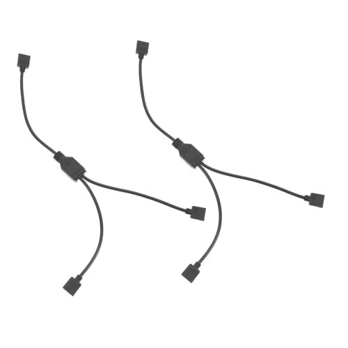 HYTROVE 2 Stück Motherboard-synchron Isator Adressierbares RGB Led -splitterkabel Motherboard-lüfter-Splitter RGB -headeradapter Power-Splitter-Kabel Metall Black von HYTROVE
