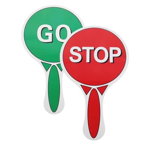HYTROVE Klassenzimmer Handheld Zeichen Kindergartensicherheit Bildung Rotlicht Stopp Green School Voting Paddle Stop Go Zeichen Tragbare Wahlbehörde von HYTROVE