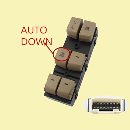 Car Window Regulator Switch 935704V000 Fenster-Hauptschaltertaste vorne links/Passend for Hyundai Elantra MD 2011–16 Türglas-Hebekontrollschalter links 935703X000(Green) von HYUDXH