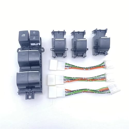 Car Window Regulator Switch Beleuchtete LED-Taste for Fensterheber-Schalter, passend for Toyota Camry 2018–2023, linke Hintergrundbeleuchtung, Upgrade Spiegelschalter, 1–4 Stück(WHITE) von HYUDXH
