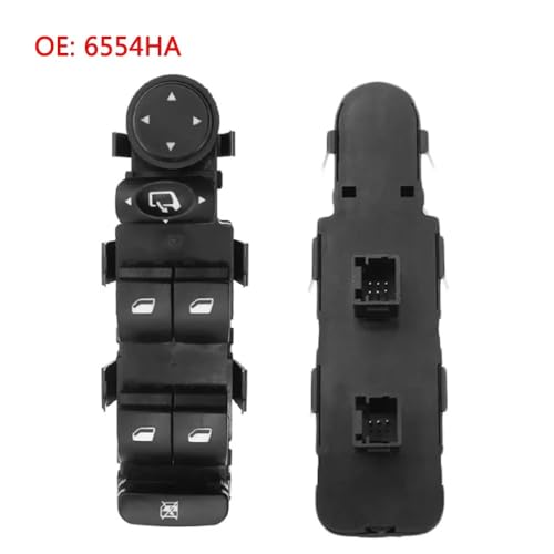 Car Window Regulator Switch Elektrischer Fensterheber-Steuerschalter for Peugeot 207 307 / passend for Citroen C3 Picasso 2000+ 6554KT 6554QC 6490EH 6490HQ 6554QF 6554QG(6554HA) von HYUDXH
