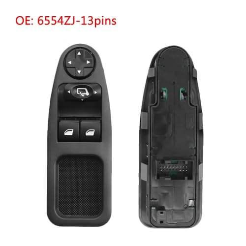 Car Window Regulator Switch Elektrischer Fensterheber-Steuerschalter for Peugeot 207 307 / passend for Citroen C3 Picasso 2000+ 6554KT 6554QC 6490EH 6490HQ 6554QF 6554QG(6554ZJ-13Pin) von HYUDXH