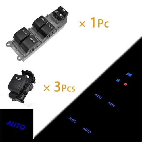 Car Window Regulator Switch Upgrade ändern Fensterheberschalter Glashebersteuerung mit automatischer Hintergrundbeleuchtung/passend for Toyota RAV4 Corolla Yaris 2005–2015(Blue) von HYUDXH