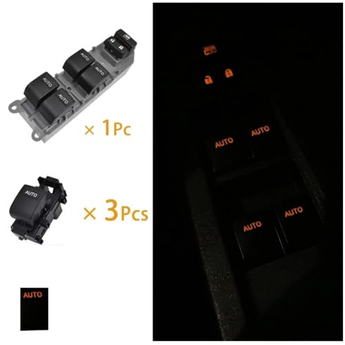 Car Window Regulator Switch Upgrade ändern Fensterheberschalter Glashebersteuerung mit automatischer Hintergrundbeleuchtung/passend for Toyota RAV4 Corolla Yaris 2005–2015(Orange) von HYUDXH