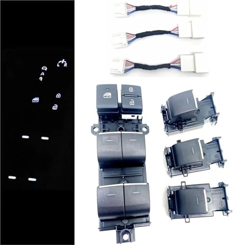Car Window Regulator Switch Weiß beleuchteter LED-Power-Einzelfensterschalter/Fit for Toyota Yaris Cross Sienna Rav4 Chr Corolla 2023–2024 Hintergrundbeleuchtung Upgrade 1–4 Stück(White light set 4pcs Car Window Regulator Switch Weiß beleuchteter LED-Power-Einzelfensterschalter/Fit for Toyota Yaris Cross Sienna Rav4 Chr Corolla 2023–2024 Hintergrundbeleuchtung Upgrade 1–4 Stück(White light set 4pcs von HYUDXH
