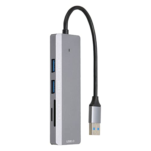 USB 3.0-Hub Für Laptop, USB-Hub 5 Gbit/s, 3 USB 3.0-Anschlüsse, Speicher- Und Speicherkartenleser, Schnelle Wärmeableitung, USB-Splitter aus Aluminiumlegierung Für PC von HYWHUYANG