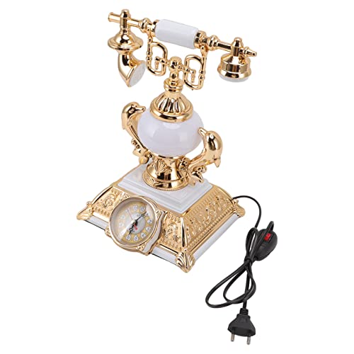 Vintage-Telefonmodell-Ornament, Dekoratives Telefonmodell Mit Wecker Und Beleuchtungsfunktion, Telefon-Festnetz-Desktop-Ornament, Altes Telefonmodell Für Dekoratives Café, Schlafzimmer(8178-1) von HYWHUYANG