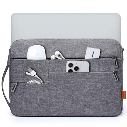 HYZUO 13.3-14 Zoll Laptop Hülle Tasche mit Seitengriff Kompatibel mit MacBook Pro 14 M3/M2/M1 Pro/Max A2992 A2918 A2779 A2442 2024-2021, 13.5 Surface Laptop/Surface Book, MacBook Pro/Air 13,Dunkelgrau von HYZUO