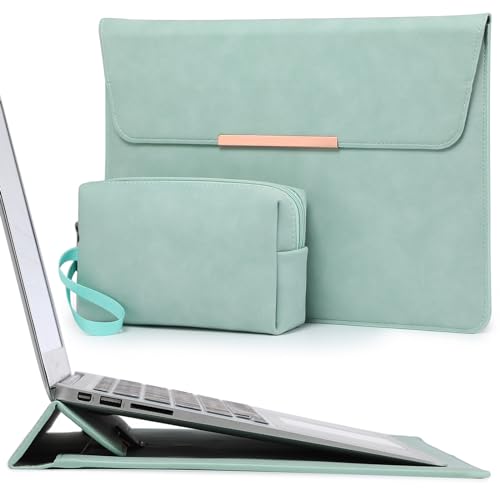 HYZUO 15-16 Zoll Laptophülle Laptop Hülle Tasche mit Standfunktion für MacBook Pro 16 M4/M3/M2/M1 Pro/Max 2025-2019, MacBook Pro 15 2015-2015, XPS 15, HP Envy 15,6, Minzgrün(Smiley) von HYZUO