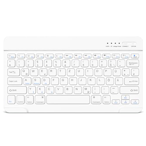 Bluetooth Tastatur, Bluetooth Keyboard, German Layout QWERTZ Lightweight Portable Wireless Keyboard for iPhone, iPad, Samsung, Lenovo, Huawei, Kompatibel Windows, Android, IOS Bluetooth Tastatur, Bluetooth Keyboard, German Layout QWERTZ Lightweight Portable Wireless Keyboard for iPhone, iPad, Samsung, Lenovo, Huawei, Kompatibel Windows, Android, IOS von HZD