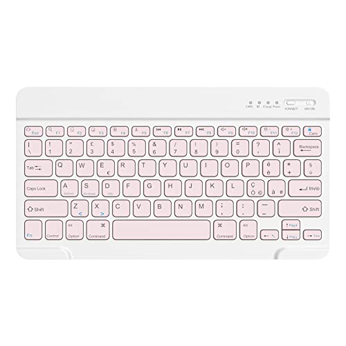 HZD Wireless Bluetooth-Tastatur, Rechargeable Universal-Tastatur, ultradünn, für Tablets, kleine kabellose Tastatur für Samsung/IOS/Android/Windows/Telefone, italienisches Layout QWERTY HZD Wireless Bluetooth-Tastatur, Rechargeable Universal-Tastatur, ultradünn, für Tablets, kleine kabellose Tastatur für Samsung/IOS/Android/Windows/Telefone, italienisches Layout QWERTY von HZD