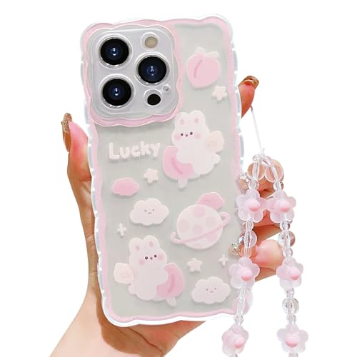 HZLFCZL Handykette Kompatibel mit iPhone 15 Pro Max Hülle mit Kette,Cute Planet Kaninchen Muster Design Handy Kette Schutzhülle,Kameraschutz Handyhülle Girls Women Kawaii Soft TPU Transparent-Rosa HZLFCZL Handykette Kompatibel mit iPhone 15 Pro Max Hülle mit Kette,Cute Planet Kaninchen Muster Design Handy Kette Schutzhülle,Kameraschutz Handyhülle Girls Women Kawaii Soft TPU Transparent-Rosa von HZLFCZL