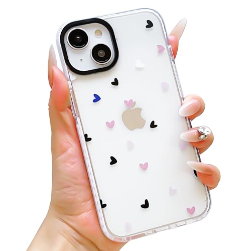 HZLFCZL Hülle für iPhone 14 Plus/15 Plus 6,7 Zoll, Premium TPU Anti-Gelb Handyhülle, Niedliche Herz Aesthetic Stoßfest Transparent Schutzhülle für Frauen und Mädchen HZLFCZL Hülle für iPhone 14 Plus/15 Plus 6,7 Zoll, Premium TPU Anti-Gelb Handyhülle, Niedliche Herz Aesthetic Stoßfest Transparent Schutzhülle für Frauen und Mädchen von HZLFCZL