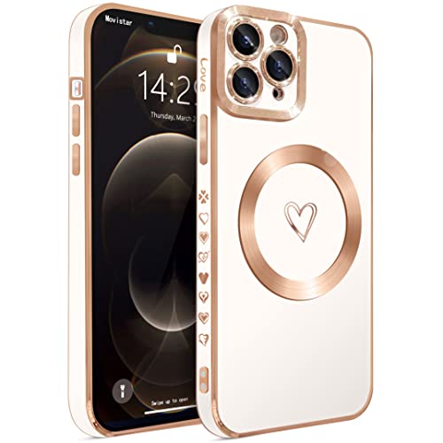 HZLFCZL Magnetisch iPhone 11 Pro Hülle Kompatibel mit Magsafe Süße Herz Mädchen Handyhülle Luxuriös Galvanisierte Weich TPU Kameraschutz Stoßfest Dünn Schutzhülle Phone Case für iPhone 11 Pro-White HZLFCZL Magnetisch iPhone 11 Pro Hülle Kompatibel mit Magsafe Süße Herz Mädchen Handyhülle Luxuriös Galvanisierte Weich TPU Kameraschutz Stoßfest Dünn Schutzhülle Phone Case für iPhone 11 Pro-White von HZLFCZL