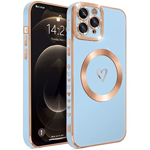 HZLFCZL Magnetisch iPhone 11 Pro Max Hülle Kompatibel mit Magsafe Süße Herz Mädchen Handyhülle Luxuriös Galvanisierte Weich TPU Stoßfest Dünn Kameraschutz Phone Case für iPhone 11 Pro Max-Blau HZLFCZL Magnetisch iPhone 11 Pro Max Hülle Kompatibel mit Magsafe Süße Herz Mädchen Handyhülle Luxuriös Galvanisierte Weich TPU Stoßfest Dünn Kameraschutz Phone Case für iPhone 11 Pro Max-Blau von HZLFCZL