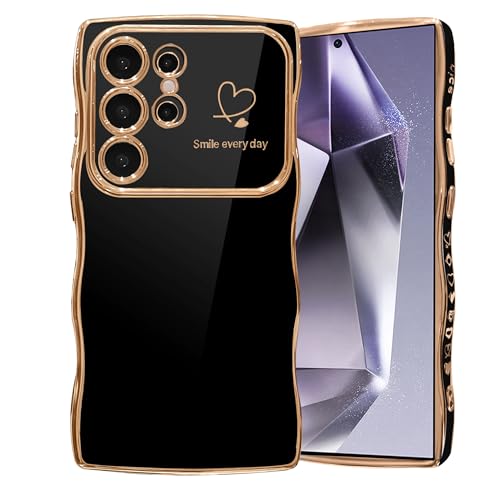 HZLFCZL Kompatibel mit Samsung Galaxy S24 Ultra 5G Hülle,Cute Heart Mobile Phone Case Waves Curly Mädchen Weich TPU Kameraschutz Mädchen Handyhülle Phone Case für Samsung S24 Ultra-Schwarz HZLFCZL Kompatibel mit Samsung Galaxy S24 Ultra 5G Hülle,Cute Heart Mobile Phone Case Waves Curly Mädchen Weich TPU Kameraschutz Mädchen Handyhülle Phone Case für Samsung S24 Ultra-Schwarz von HZLFCZL