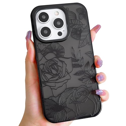 HZLFCZL Transparent Handyhülle für iPhone 15 Pro Max Hülle 6,7 Zoll, Niedliche Rose Aesthetic für Frauen und Mädchen, Premium TPU Stoßfest Anti-Gelb Schutzhülle - Schwarz HZLFCZL Transparent Handyhülle für iPhone 15 Pro Max Hülle 6,7 Zoll, Niedliche Rose Aesthetic für Frauen und Mädchen, Premium TPU Stoßfest Anti-Gelb Schutzhülle - Schwarz von HZLFCZL