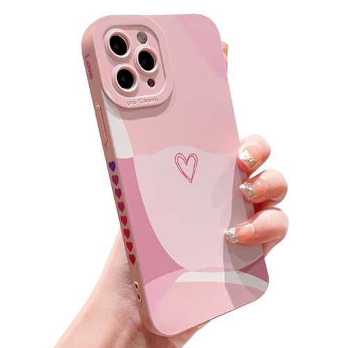 HZYKDWD Kompatibel mit iPhone 11 Pro Hülle,Süße Aesthetic Herz Kunst Muster Handyhülle Kameraschutz TPU stoßfeste Phone Case for iPhone 11 Pro Damen Mädchen-Rosa von HZYKDWD