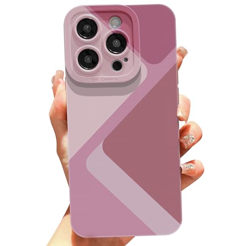 HZYKDWD Kompatibel mit iPhone 15 Pro Max Hülle,Cute Aesthetic Splice Geometrie Kunst Handyhülle on Shockproof weicher TPU Protection Phone Case for iPhone 15 Pro Max Women and Girls-Rosa von HZYKDWD