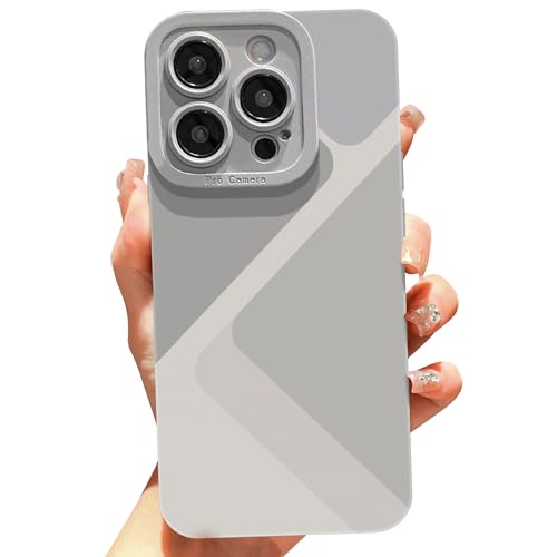 HZYKDWD Kompatibel mit iPhone 15 Pro Max Hülle,Cute Aesthetic Splice Geometrie Kunst Handyhülle on Shockproof weicher TPU Protection Phone Case for iPhone 15 Pro Max Women and Girls-White von HZYKDWD